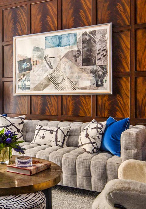 interior with artwork selected by fine art consultant Erica S. Friedman